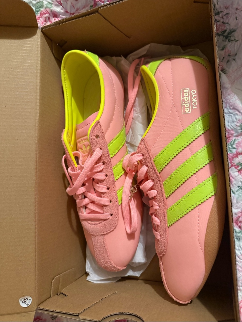 Adidas Tokyo pink green lace up sneakers new
